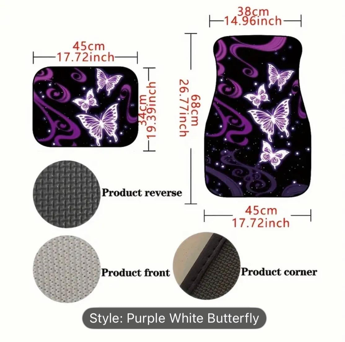 Car Floor Matt’s - White Butterfly