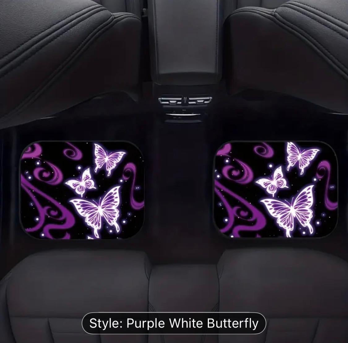 Car Floor Matt’s - White Butterfly