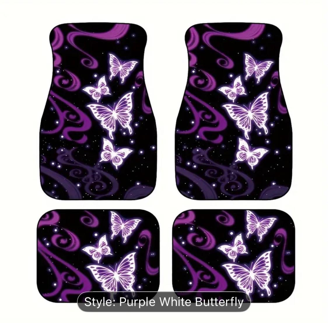 Car Floor Matt’s - White Butterfly