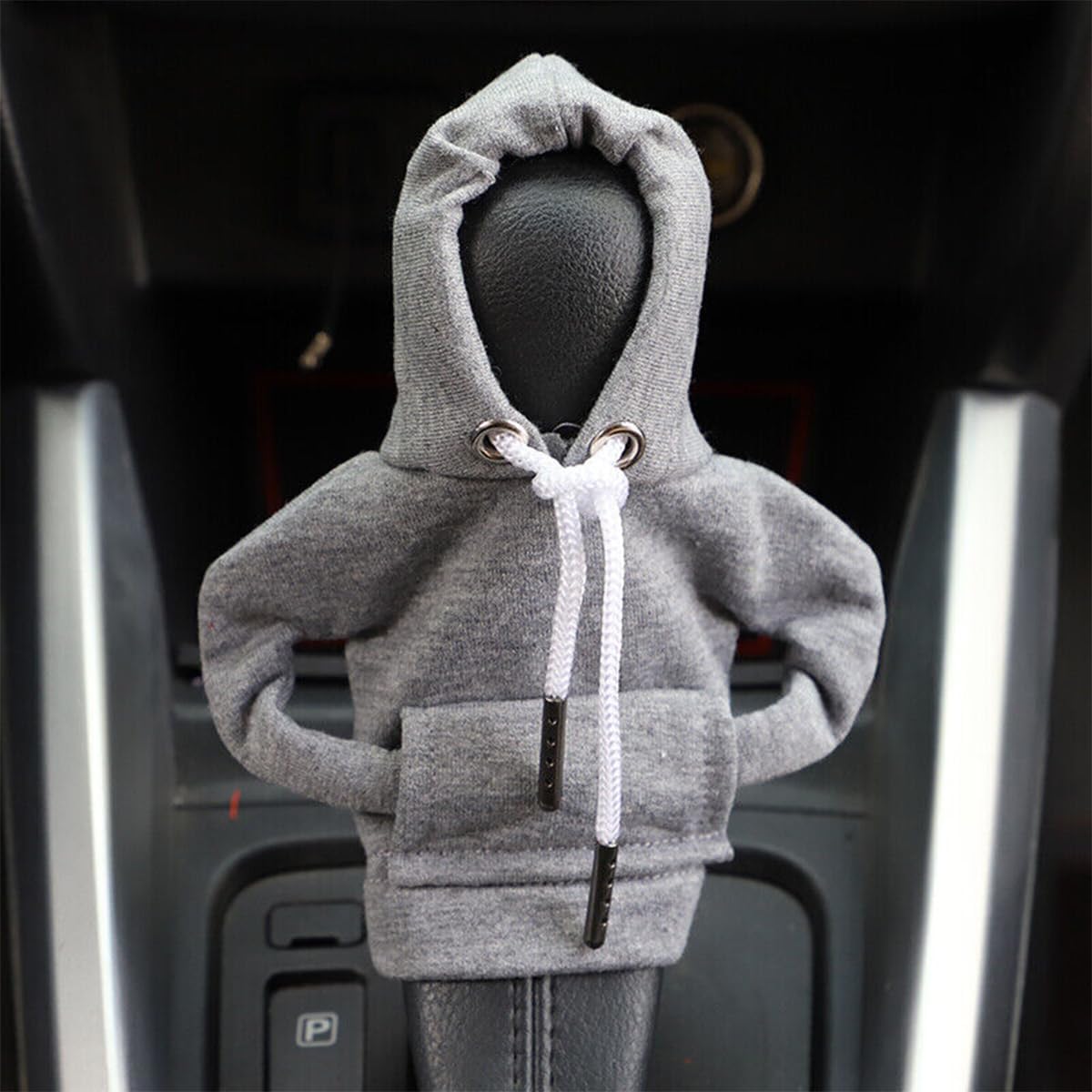 Car Mini Hoodie Shift Knob Cover - Universal Fit - Gray