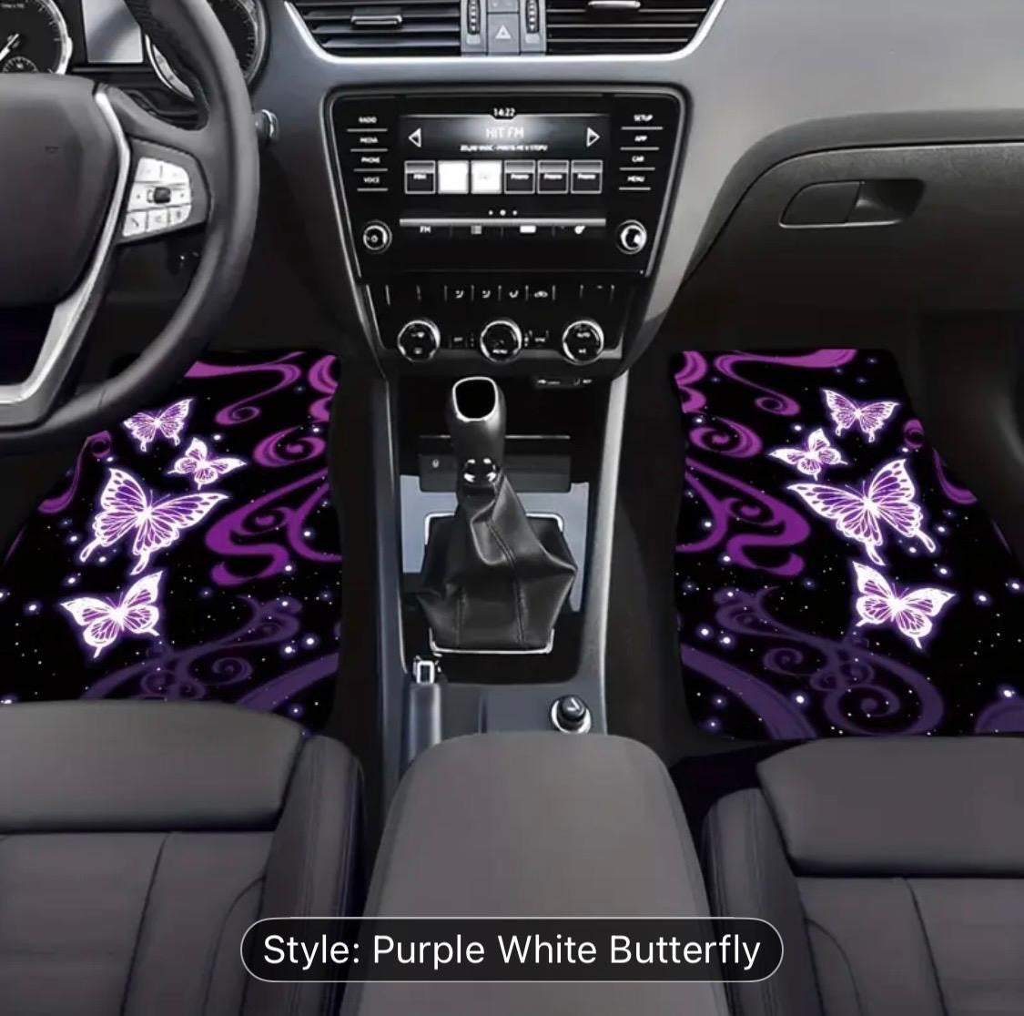 Car Floor Matt’s - White Butterfly